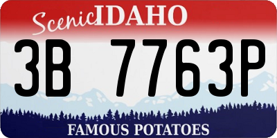 ID license plate 3B7763P