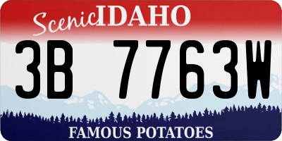 ID license plate 3B7763W