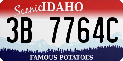 ID license plate 3B7764C