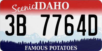 ID license plate 3B7764D