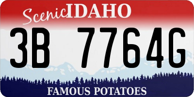 ID license plate 3B7764G