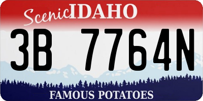 ID license plate 3B7764N