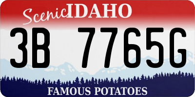 ID license plate 3B7765G