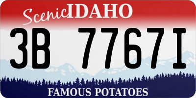 ID license plate 3B7767I