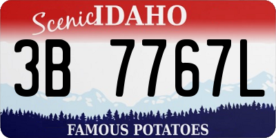ID license plate 3B7767L