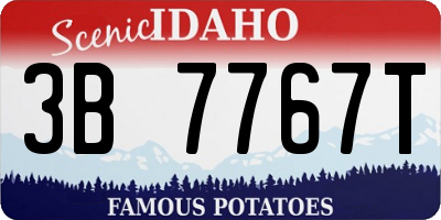 ID license plate 3B7767T