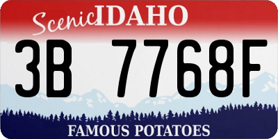 ID license plate 3B7768F