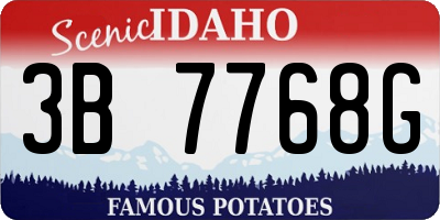 ID license plate 3B7768G