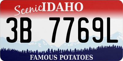 ID license plate 3B7769L