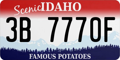 ID license plate 3B7770F