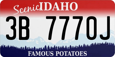ID license plate 3B7770J