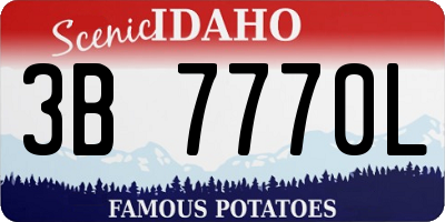 ID license plate 3B7770L