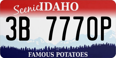 ID license plate 3B7770P