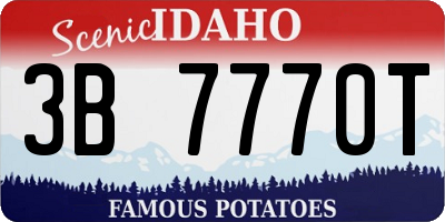 ID license plate 3B7770T