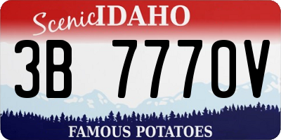 ID license plate 3B7770V