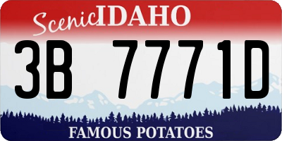 ID license plate 3B7771D