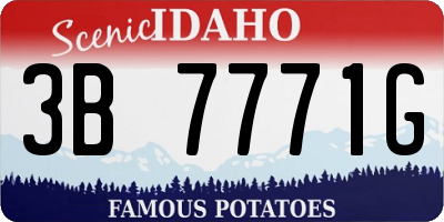 ID license plate 3B7771G