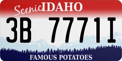 ID license plate 3B7771I