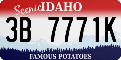 ID license plate 3B7771K