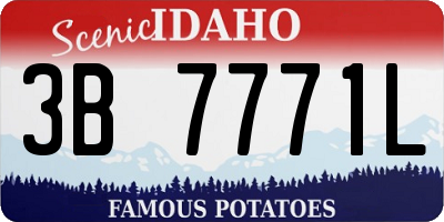 ID license plate 3B7771L