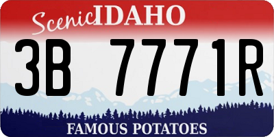 ID license plate 3B7771R