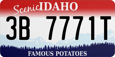 ID license plate 3B7771T