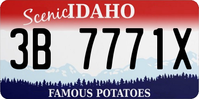 ID license plate 3B7771X