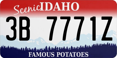 ID license plate 3B7771Z