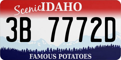 ID license plate 3B7772D