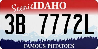 ID license plate 3B7772L