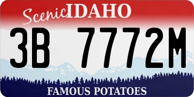ID license plate 3B7772M