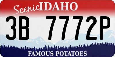 ID license plate 3B7772P