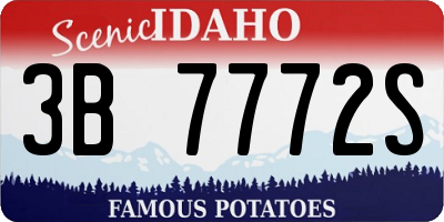 ID license plate 3B7772S