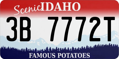 ID license plate 3B7772T
