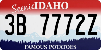 ID license plate 3B7772Z