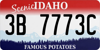 ID license plate 3B7773C