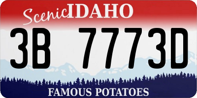 ID license plate 3B7773D