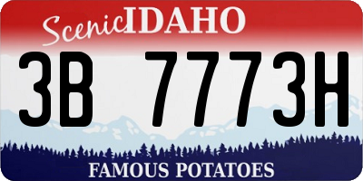 ID license plate 3B7773H