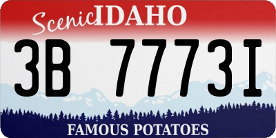 ID license plate 3B7773I