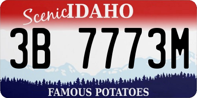 ID license plate 3B7773M