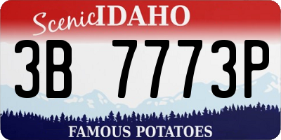 ID license plate 3B7773P