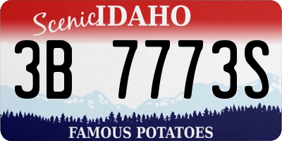 ID license plate 3B7773S
