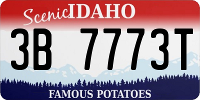 ID license plate 3B7773T