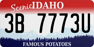 ID license plate 3B7773U