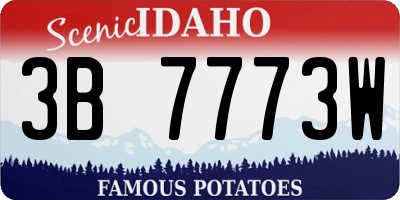 ID license plate 3B7773W
