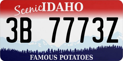 ID license plate 3B7773Z
