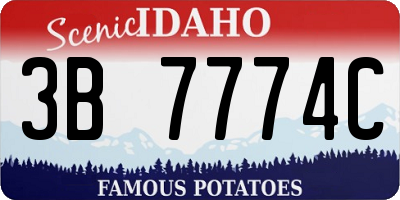 ID license plate 3B7774C