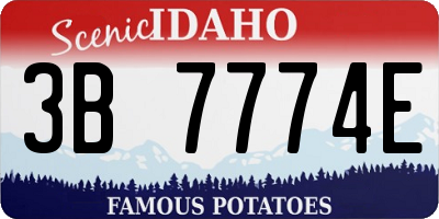 ID license plate 3B7774E