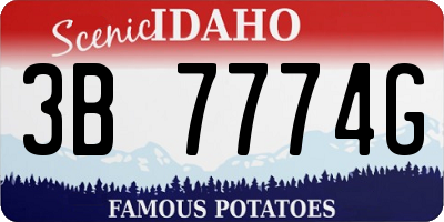 ID license plate 3B7774G