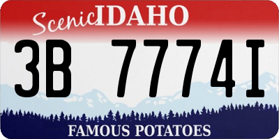 ID license plate 3B7774I
